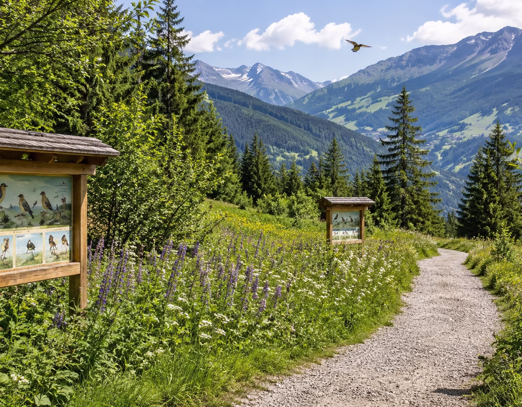 Vogellehrpfad Hart - Zillertal - KI-generiertes Bild (erstellt mit ChatGPT von OpenAI)